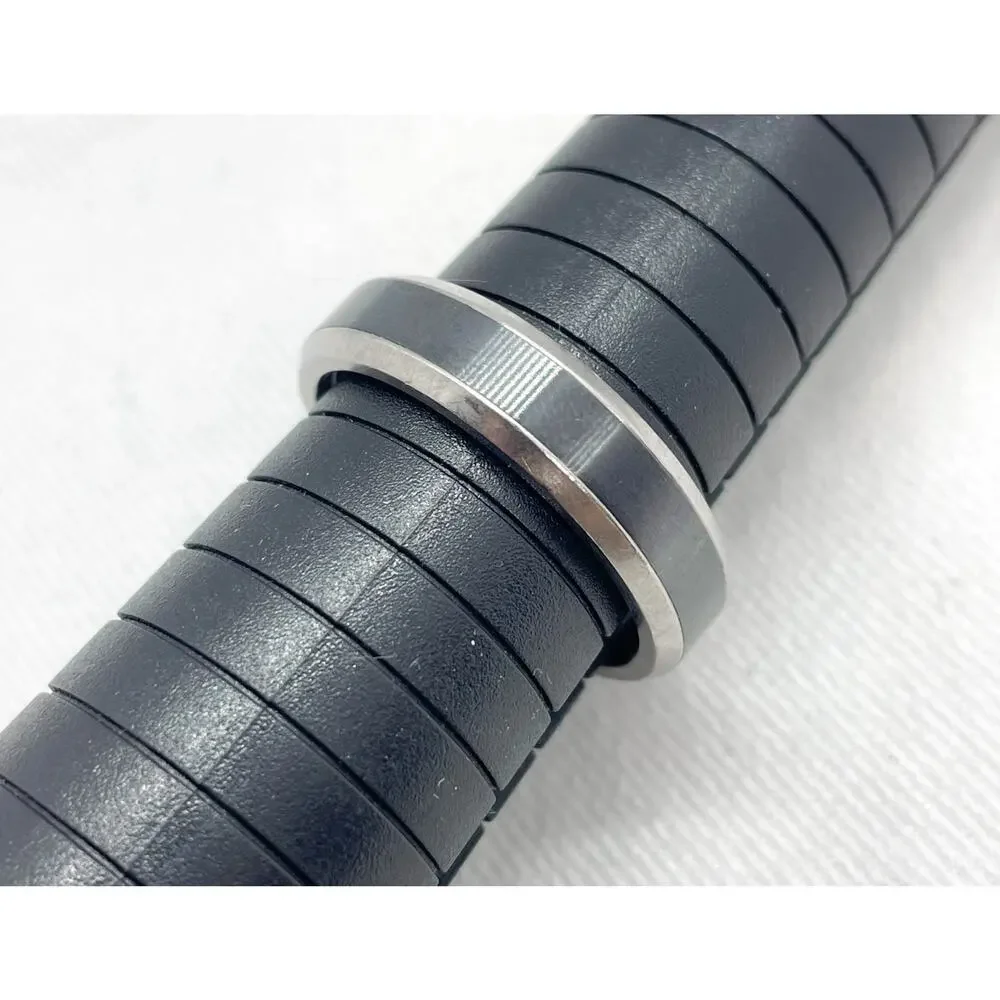 David Yurman 6mm Beveled Band Ring Black & Grey Titanium Size 10.5
